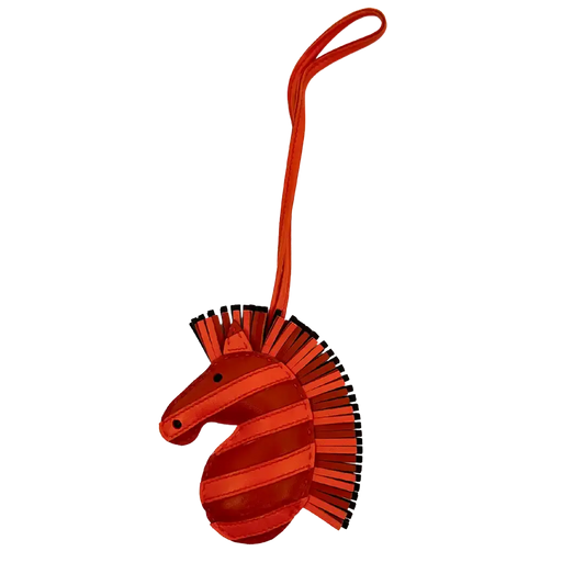 Hermès Geegee Savannah Taschenanhänger Cornaline / Orange Poppy / Rouge Sellier / ungetragen Hermès