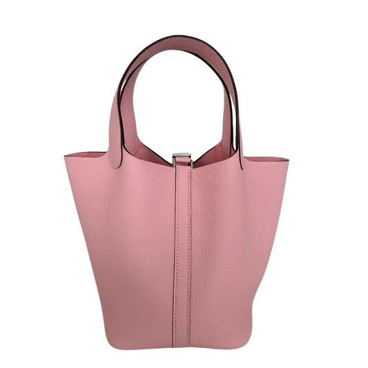 Hermès Picotin 18 Taurillon Clémence Rose Sakura 2025 Fullset / ungetragen Hermès