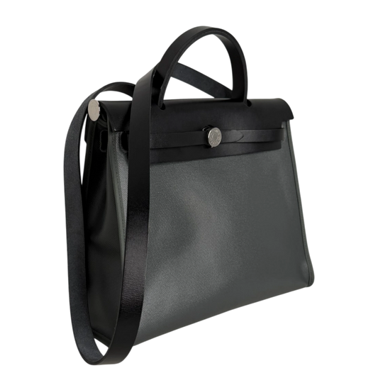 Hermès Herbag Zip 31 Toile Vert Mangrove Noir Palladium Full Set Hermès