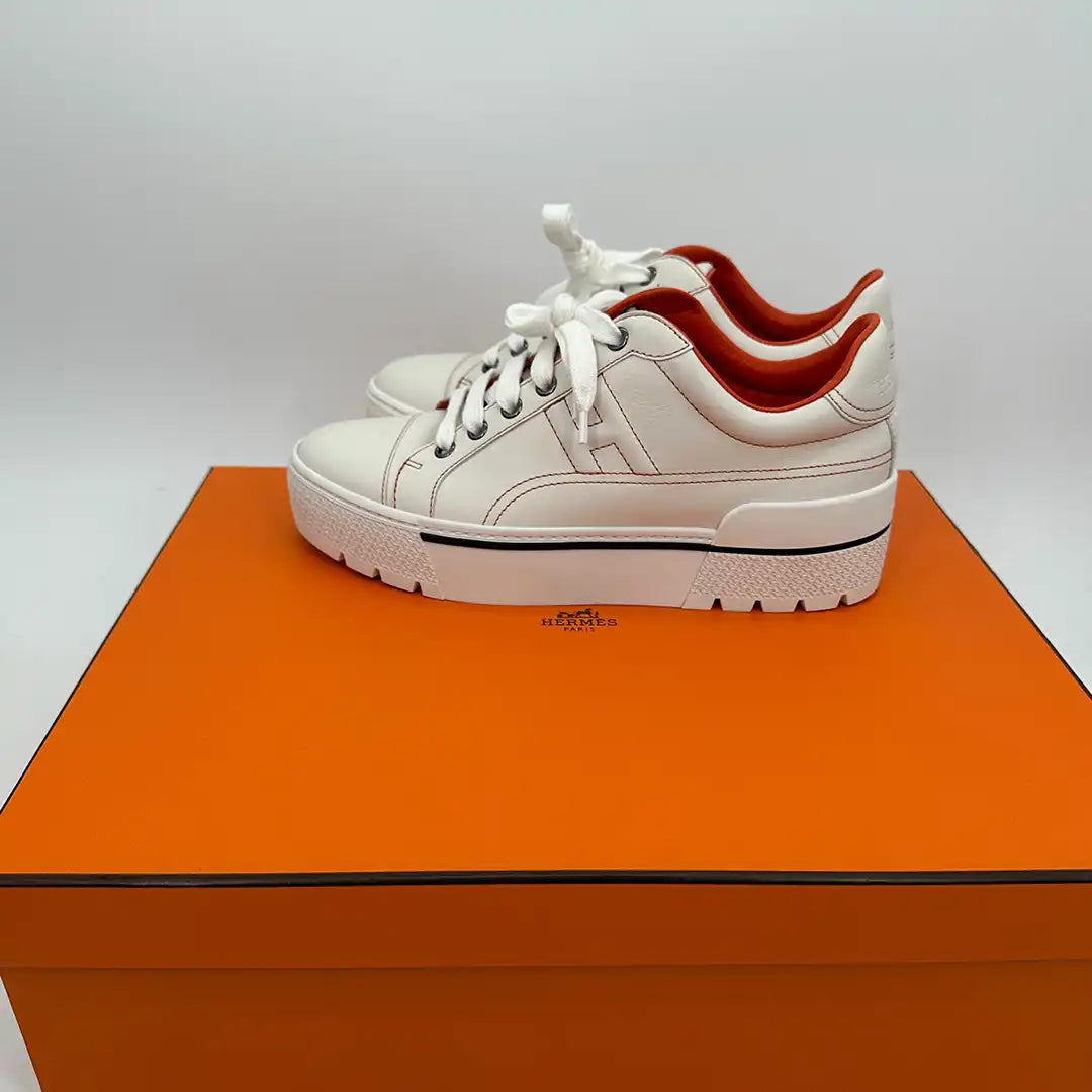 Hermès Sneaker Voltage Kalbsleder mit Plateausohle EU36 / sehr gut Hermès
