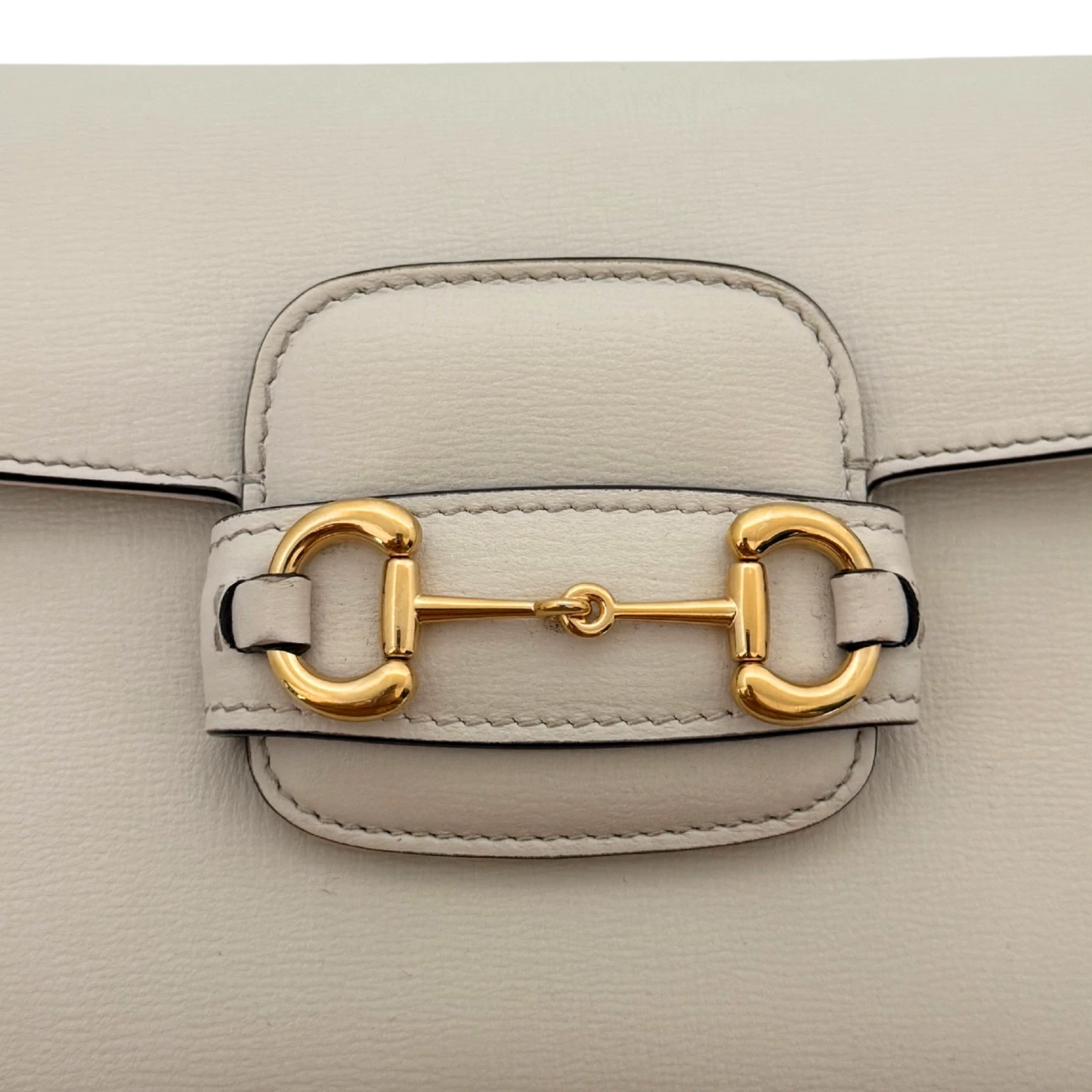 Gucci Kleine Horsebit 1955 Schultertasche Weiß / sehr gut Gucci