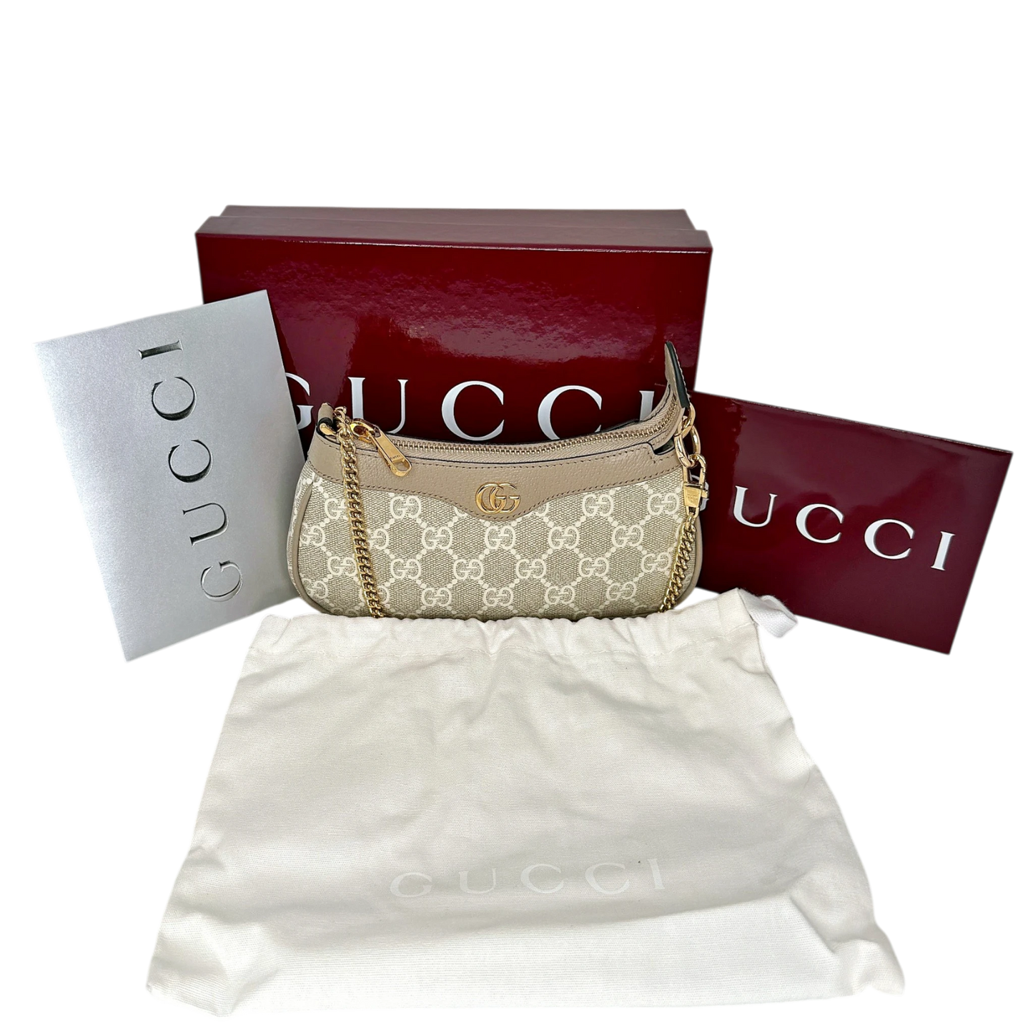 Gucci Ophidia GG Mini Bag GG Supreme Canvas Beige Weiß Gold Gucci