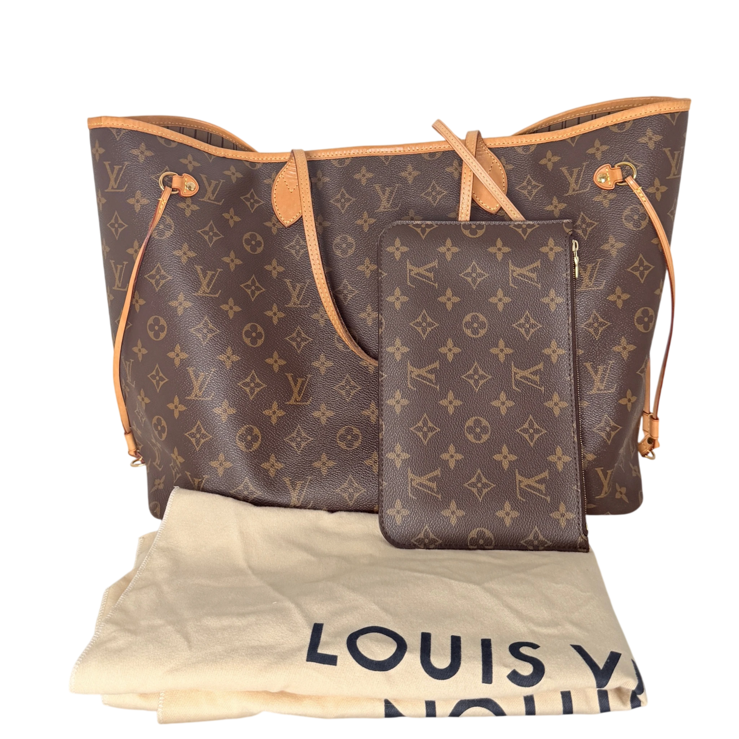 Louis Vuitton Neverfull GM Monogram Canvas Braun mit Pochette Louis Vuitton