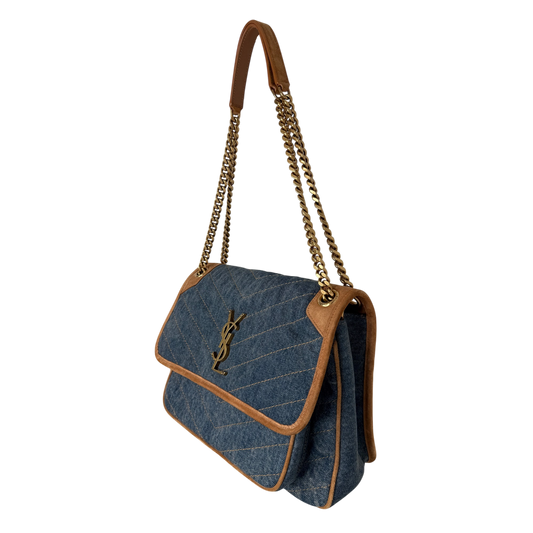 Saint Laurent Niki Denim mittelgroß blau / sehr gut Saint Laurent