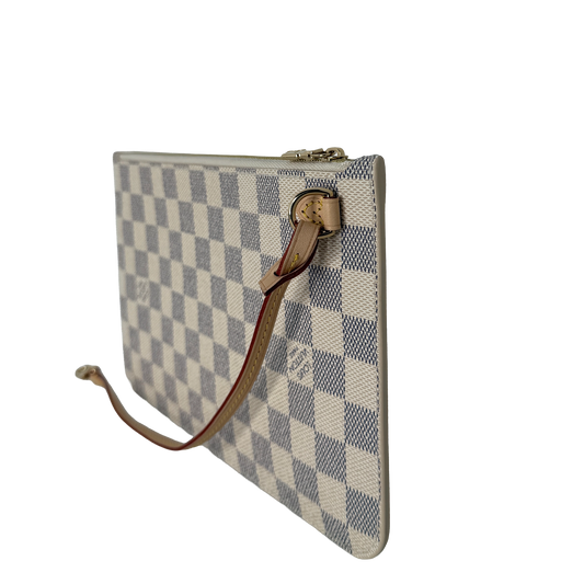 Louis Vuitton Pochette aus der Neverfull Damier Azur / neuwertig Louis Vuitton