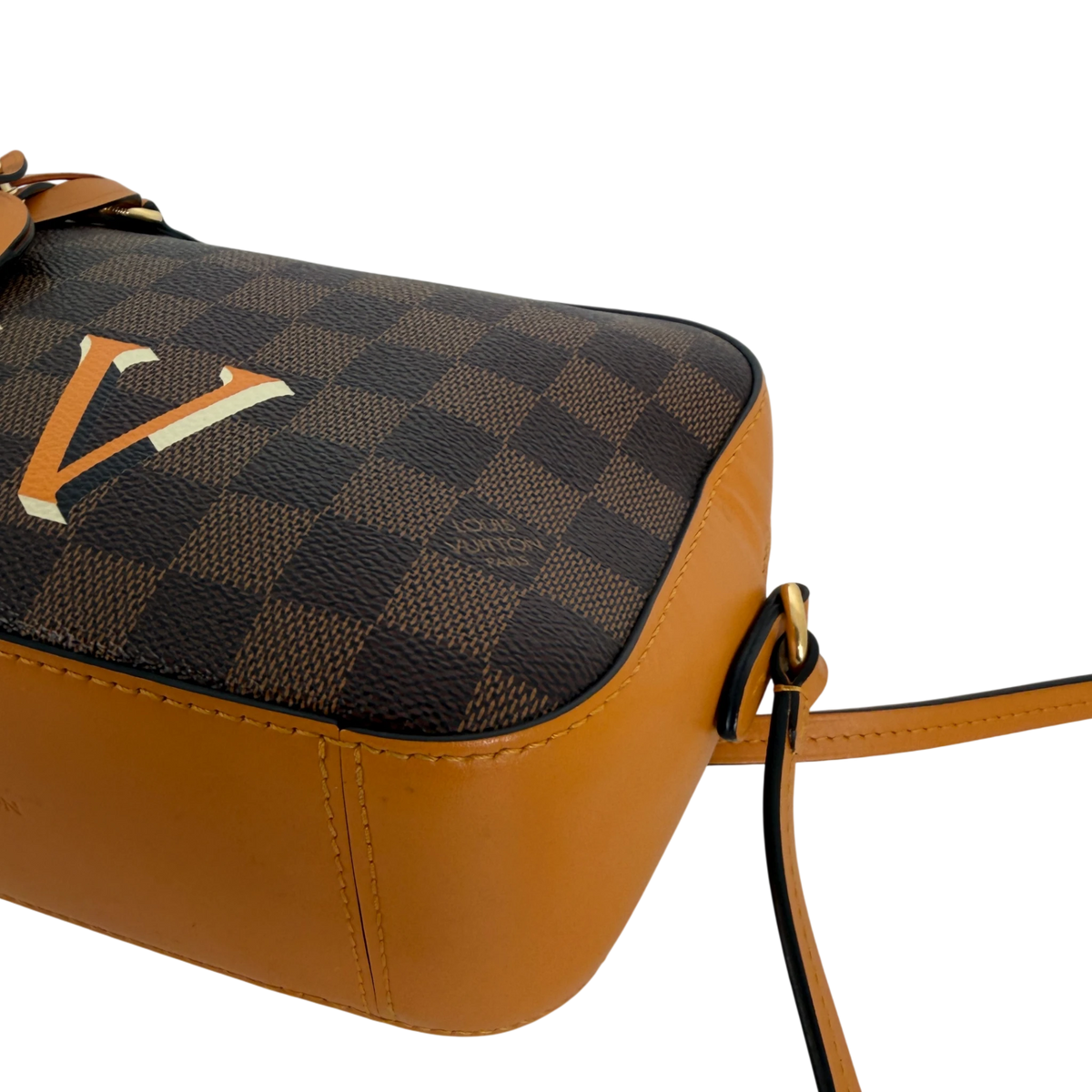 Louis Vuitton Santa Monica Damier Ebène Canvas Safran Orange Gold – Ansicht 12
