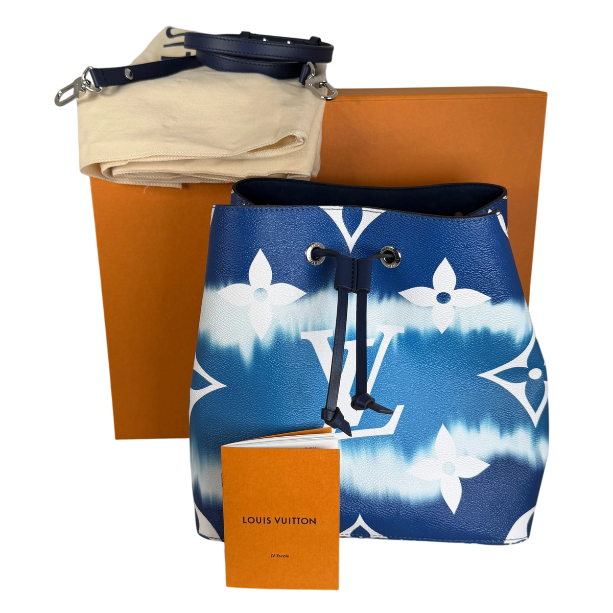 Louis Vuitton NéoNoé MM Escale Monogram Giant Blau Weiß Silber