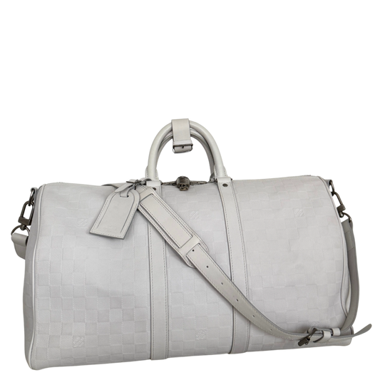 Louis Vuitton Infiniti Keepall 45 Bandouliere Reisetasche Hellgrau / sehr gut