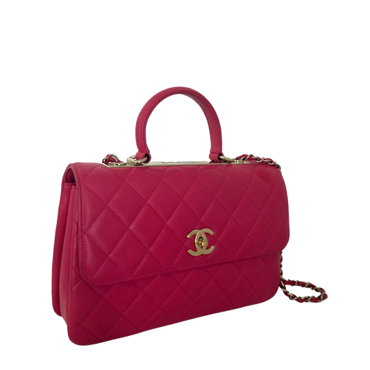 Chanel Trendy CC Top Handle Lammleder Pink / gut Chanel