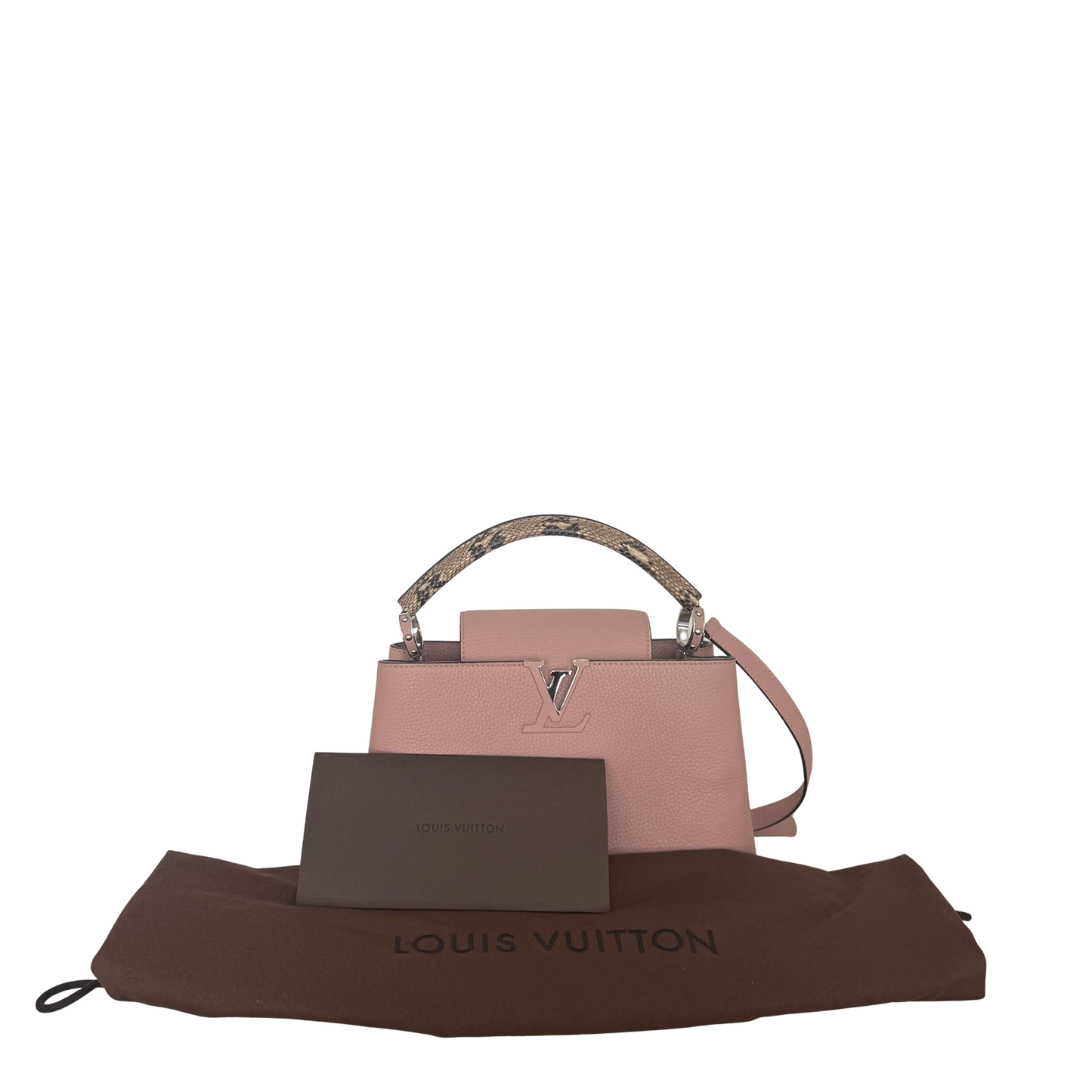 Louis Vuitton Capucines mit Schlangenledergriff Rosa N92801 / neuwertig Louis Vuitton