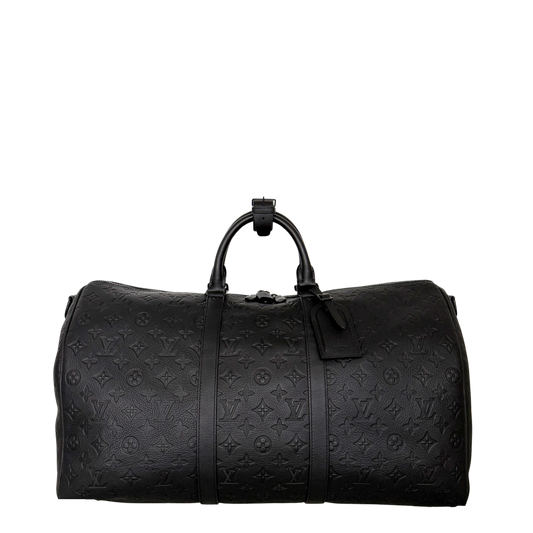 Louis Vuitton Keepall 50 mit Schulterriemen M44810 schwarz / neuwertig Louis Vuitton