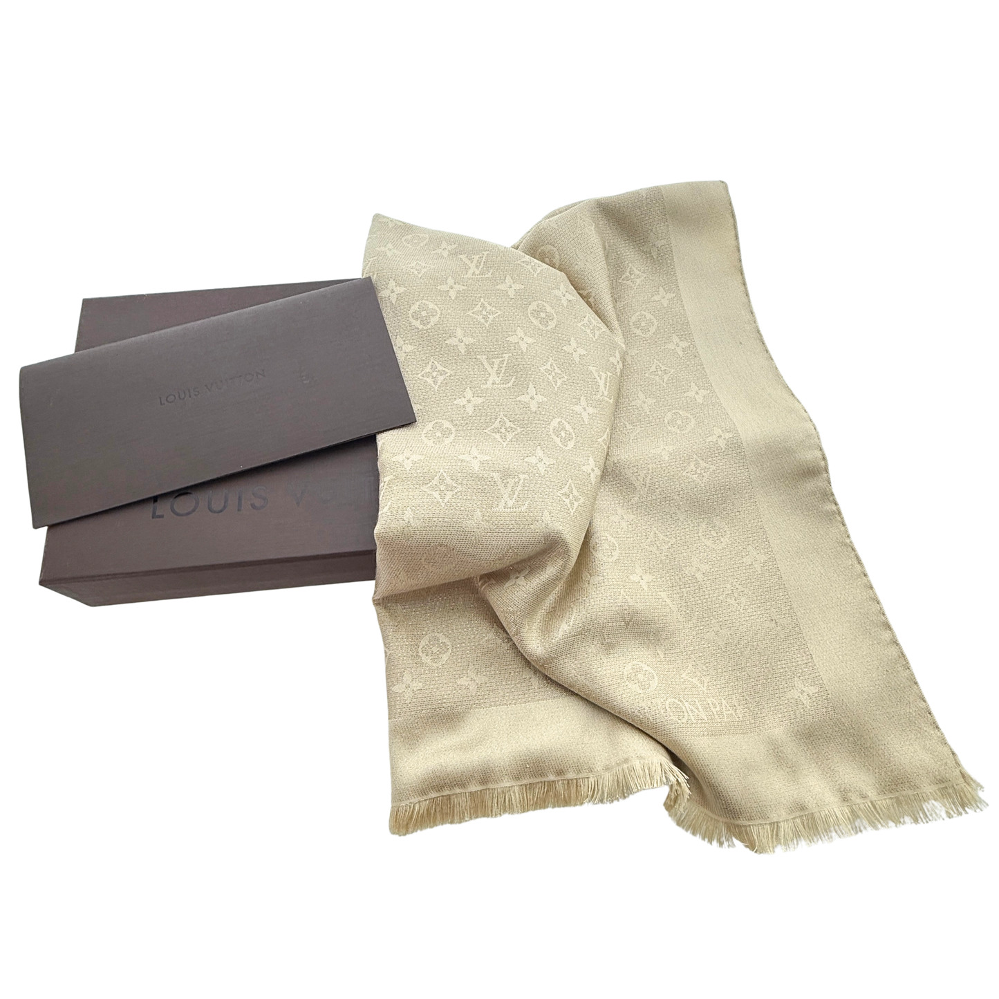 Louis Vuitton Monogram Shine Schal Beige / gut