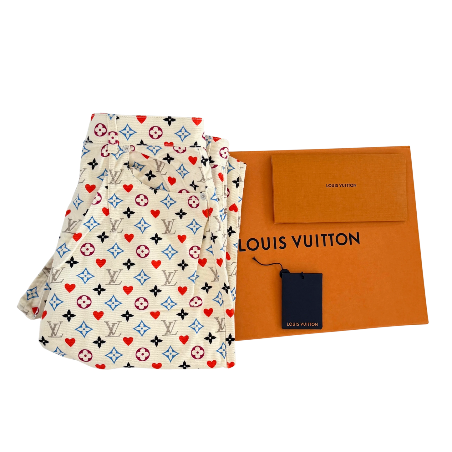Louis Vuitton Monogram Jeans aus Baumwolle Größe 42 Multicolor / sehr gut Louis Vuitton
