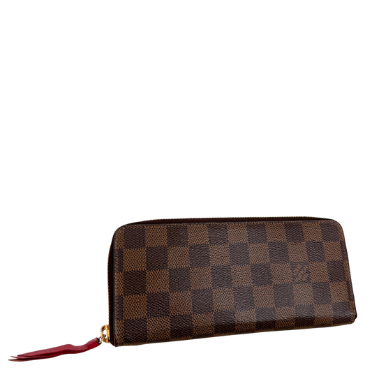 Louis Vuitton Clémence Geldbörse in Damier Ebene N60534 Braun / gut Louis Vuitton