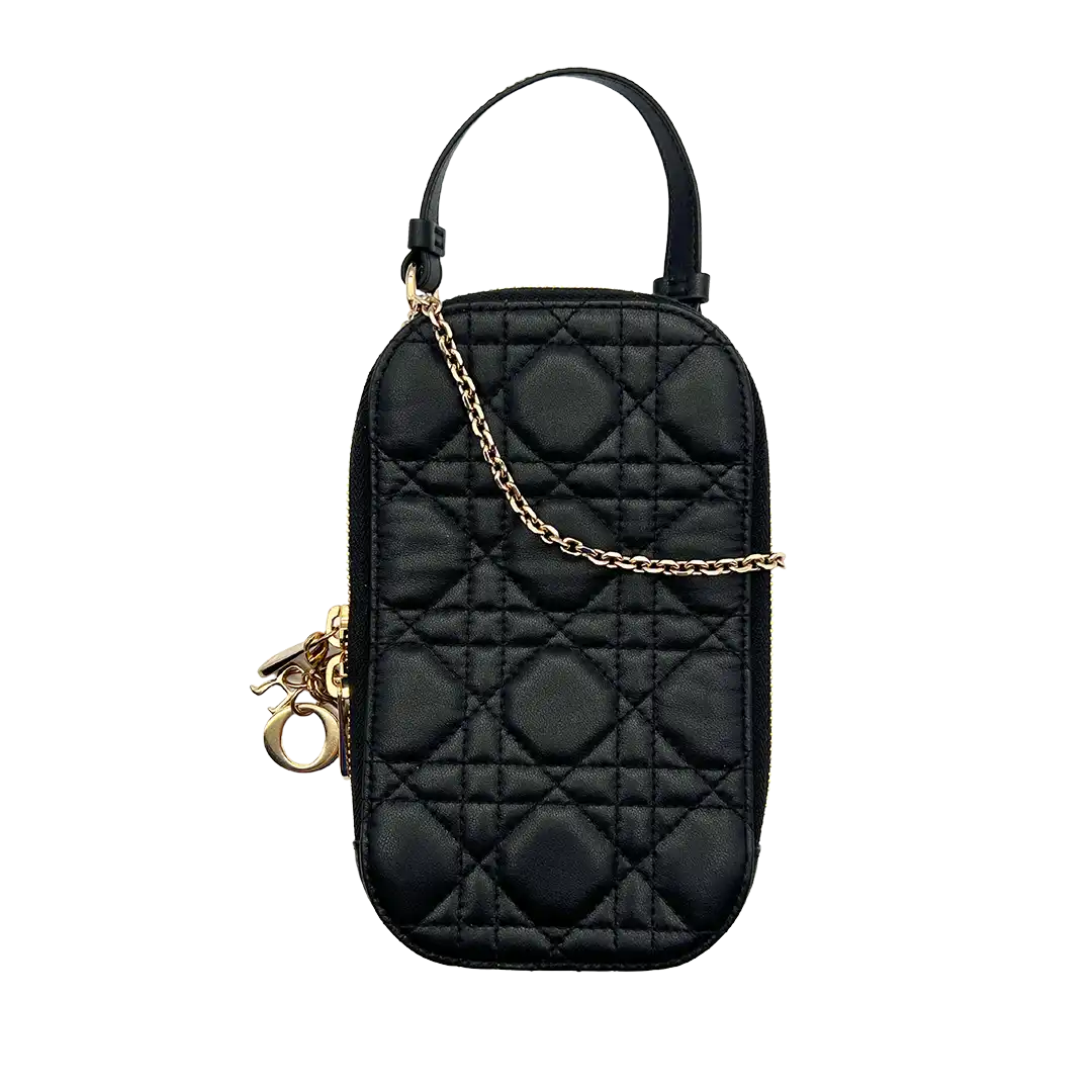 Dior Lady Dior Smartphone Tasche Lammleder schwarz / sehr gut Dior