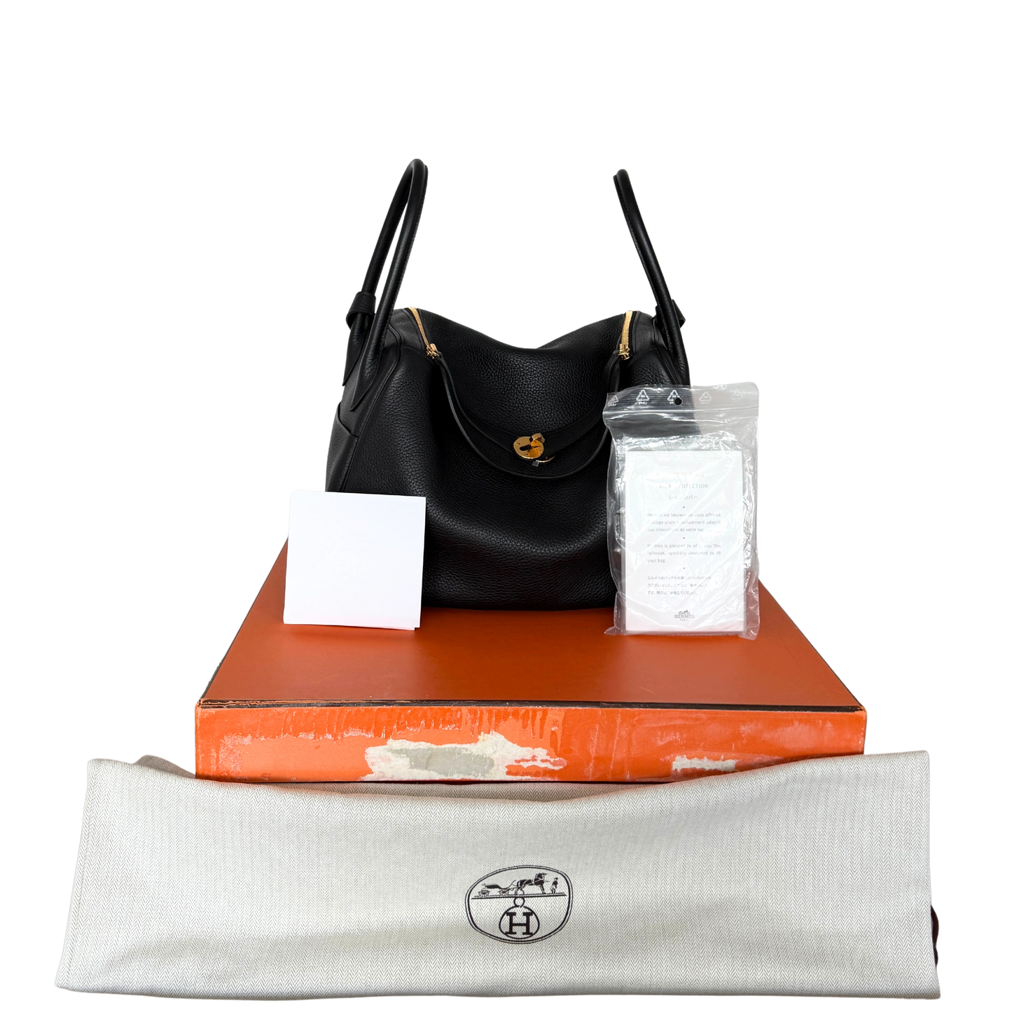 Hermès Lindy 34 Taurillon Clémence Noir / neuwertig Hermès