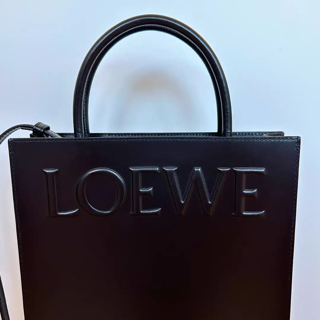 Loewe Shopper A4 Tote Bag Kalbsleder schwarz / sehr gut Loewe