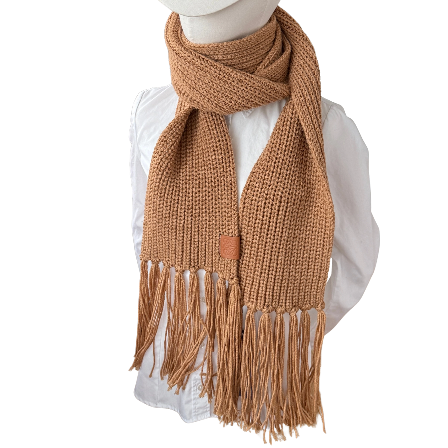 Loewe Wollschal Camel braun / neuwertig Loewe