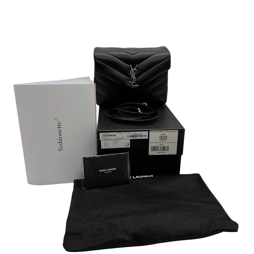 Saint Laurent YSL LouLou Toy schwarz silber Hardware Leder Fullset /neuwertig Saint Laurent