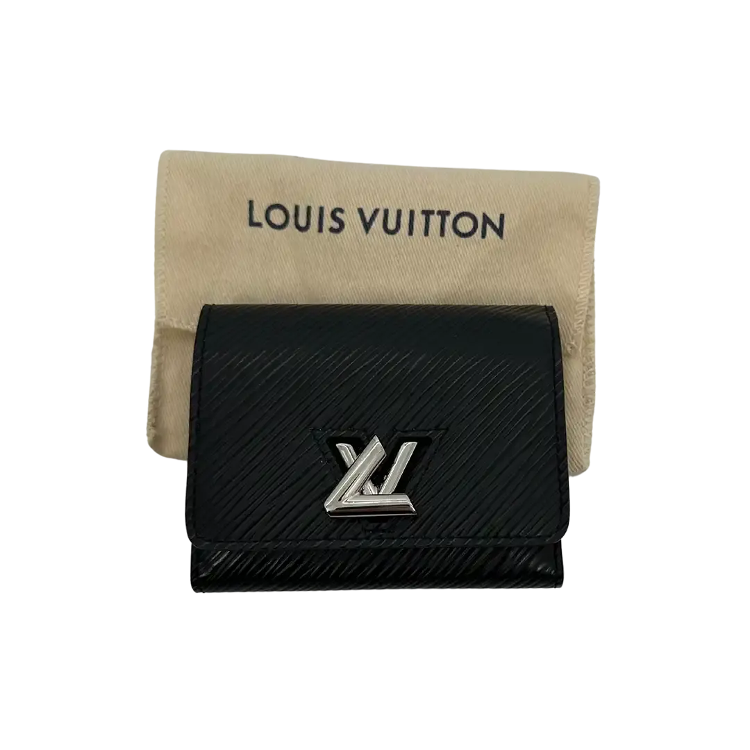 Louis Vuitton Black Epi Twist Compact Wallet Geldbörse / sehr gut Louis Vuitton