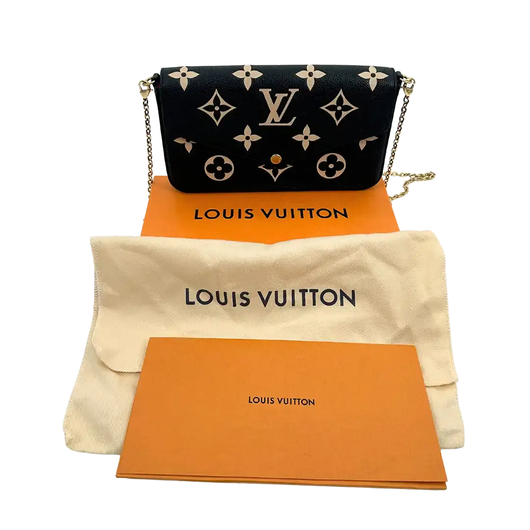 Louis Vuitton Félicie Pochette Monogram Empreinte Leder Bicolor M80482 Fullset / sehr gut Louis Vuitton
