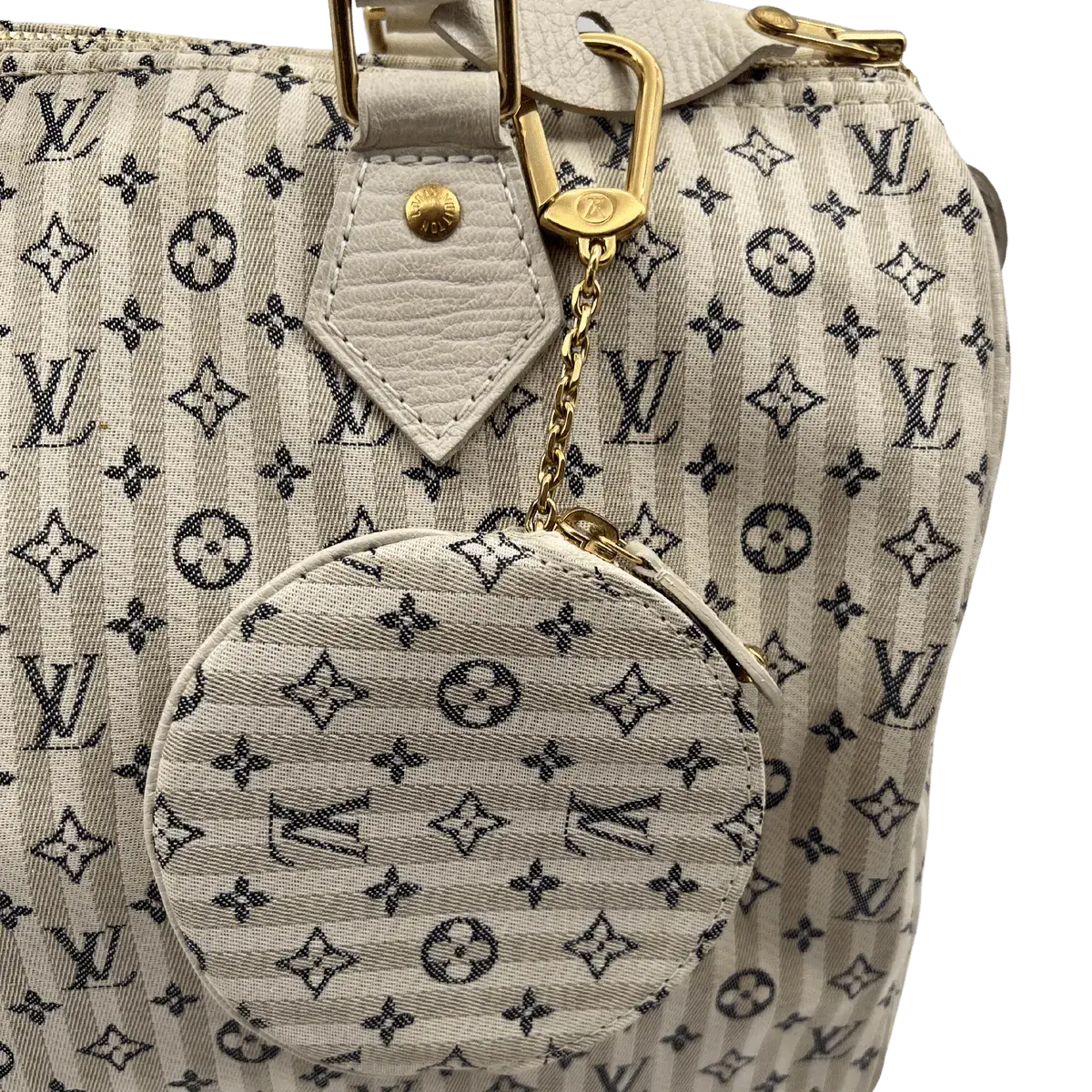 Louis Vuitton Grau Mini Lin Croisette Speedy 30 Blau Echtheitscheck