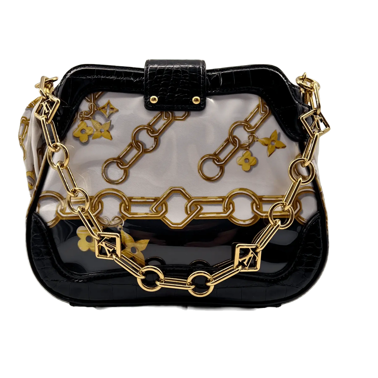 Louis Vuitton Limited Edition weißes Monogramm Charms Linda Alligator Trim Chains Tasche Echtheitscheck