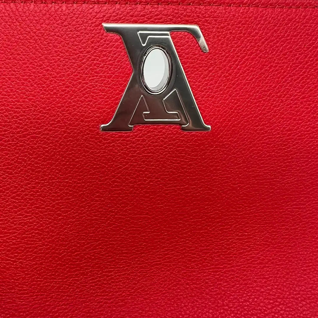 Louis Vuitton Lockme M41814 Lederrucksack Rot Silber / sehr gut Louis Vuitton