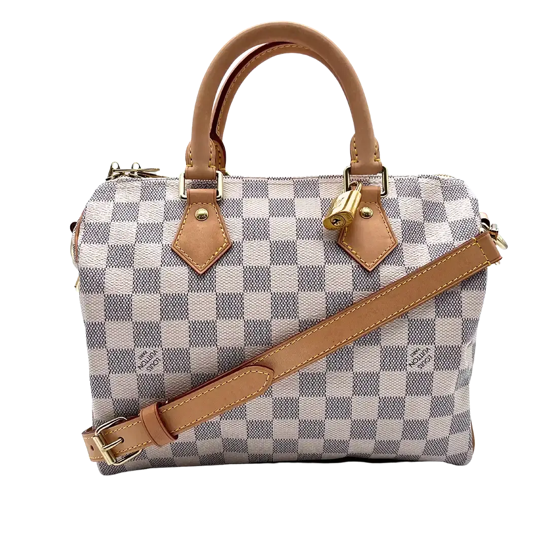 Louis Vuitton Speedy 25 with shoulder strap Damier Azur Canvas