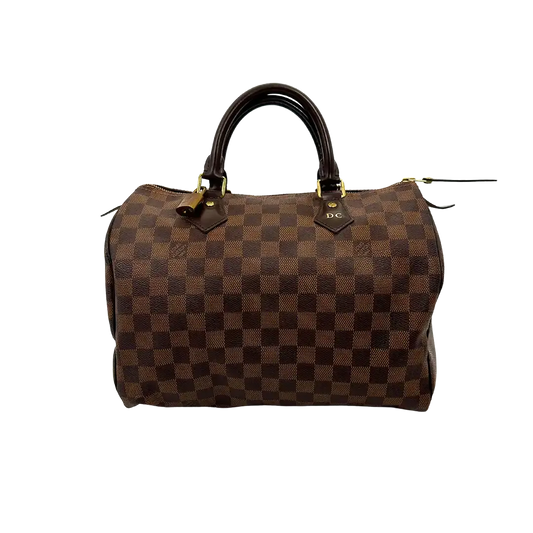 Louis Vuitton Speedy 30 Damier Ebene Hot Stamping D.C / Akzeptabel Louis Vuitton