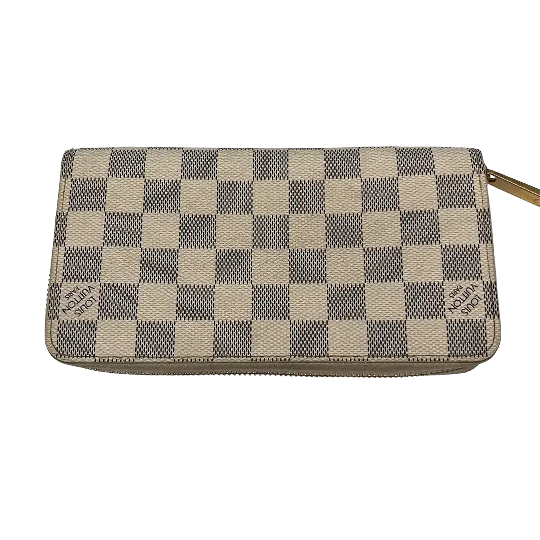 Louis Vuitton Zippy Damier Azur Canvas Geldbörse / gut Louis Vuitton