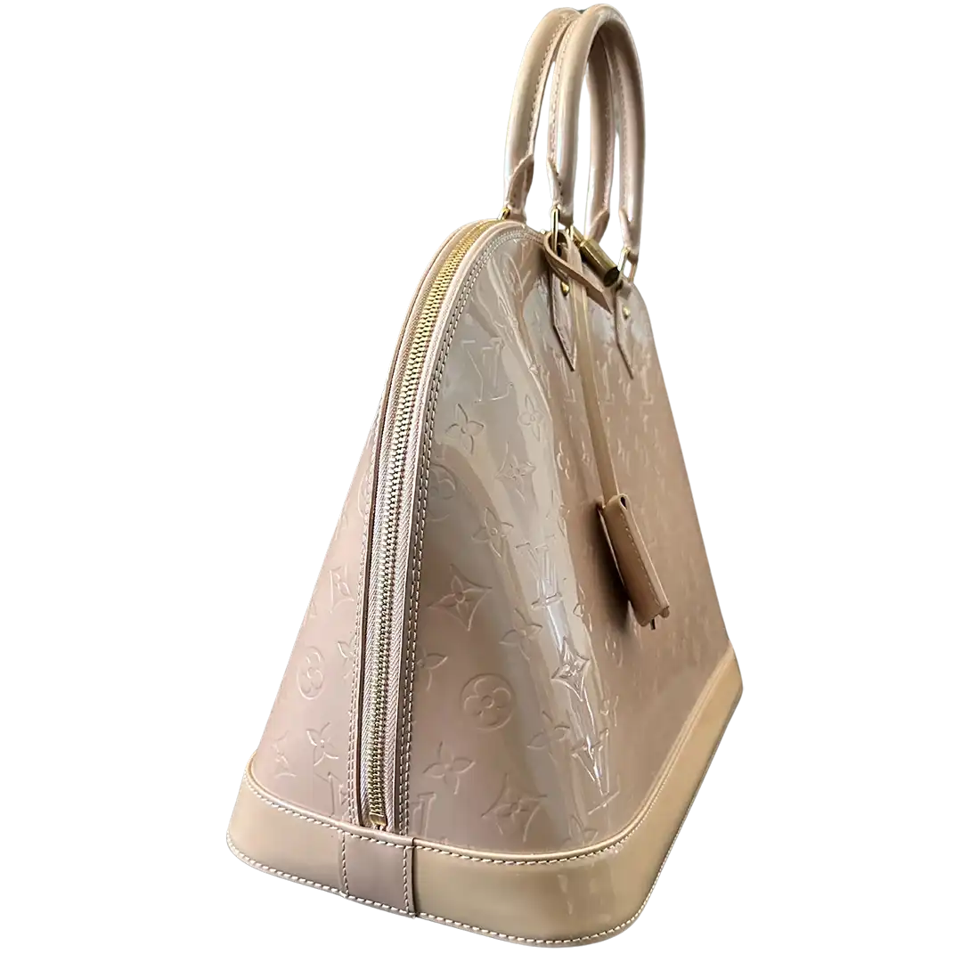 Louis Vuitton Alma GM Vernis Leder beige / neuwertig Louis Vuitton
