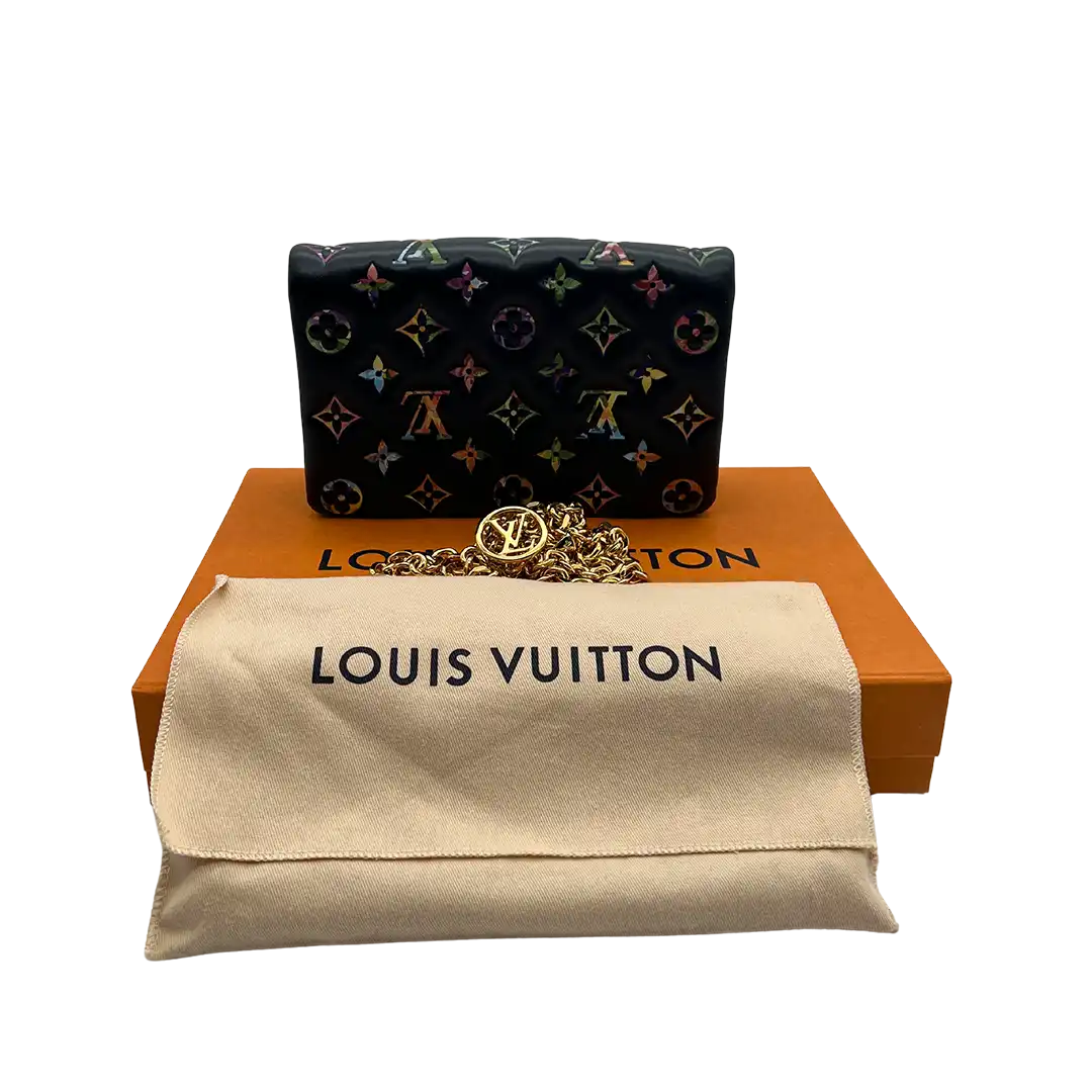 Louis Vuitton Coussin Pochette Navy blau Monogramm LV Garden / neuwertig Louis Vuitton