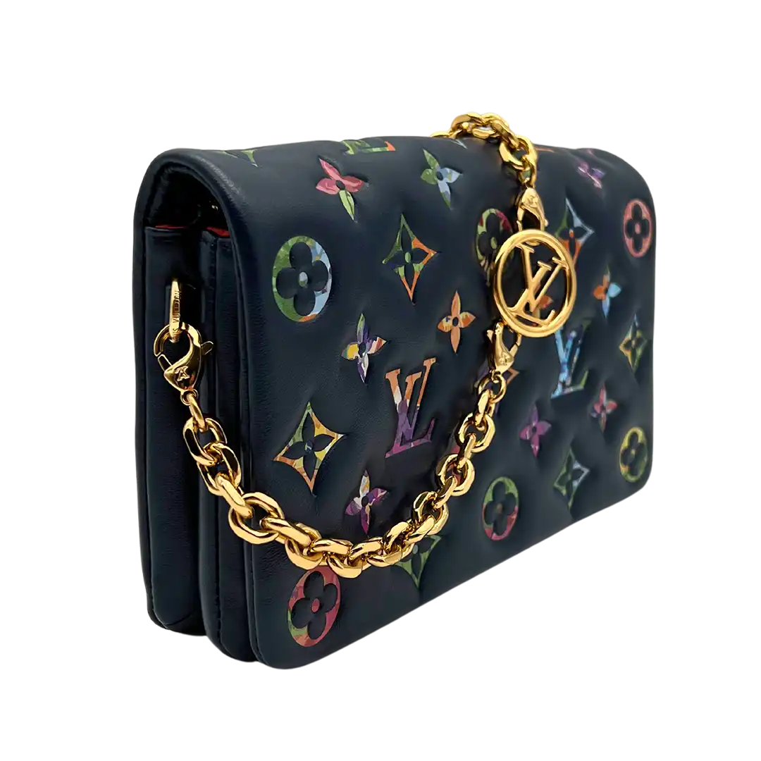 Louis Vuitton Coussin Pochette Navy blau Monogramm LV Garden / neuwertig Louis Vuitton