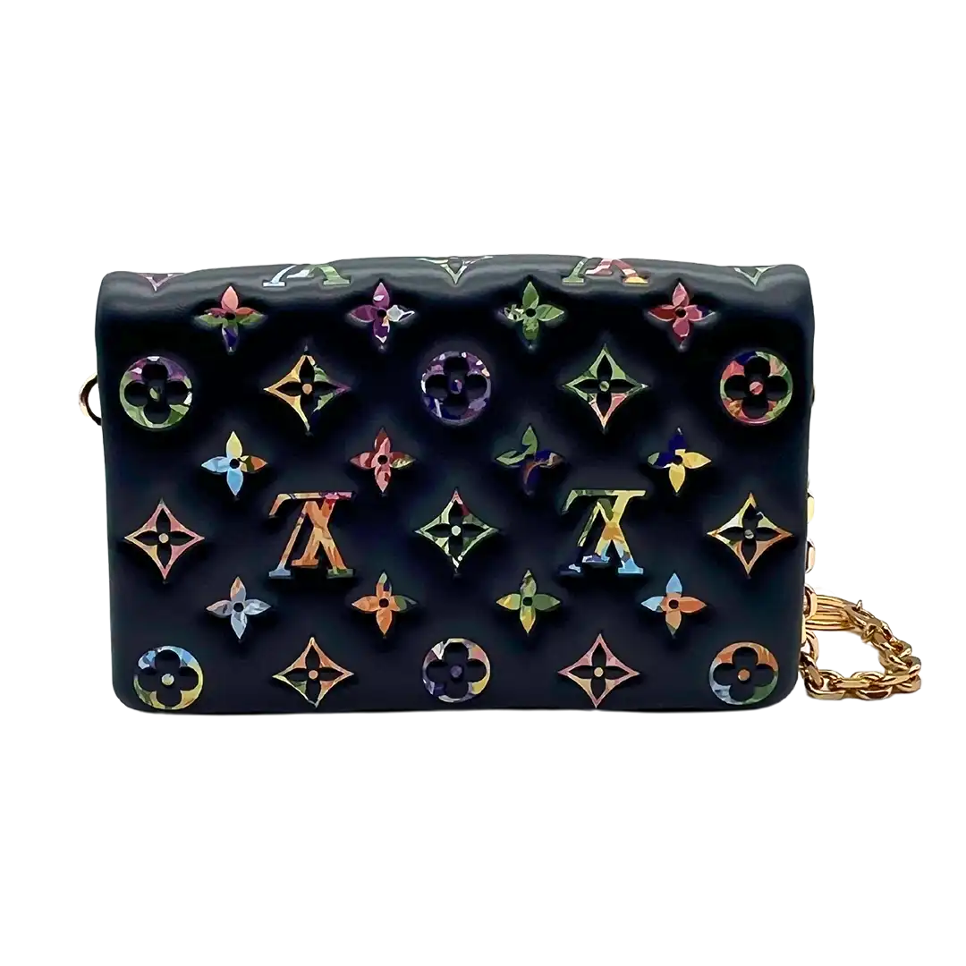 Louis Vuitton Coussin Pochette Navy blau Monogramm LV Garden / neuwertig Louis Vuitton