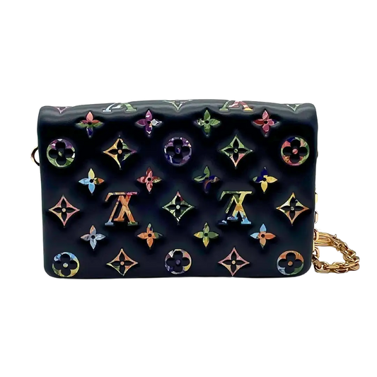Louis Vuitton Coussin Pochette Navy blau Monogramm LV Garden / neuwertig Louis Vuitton