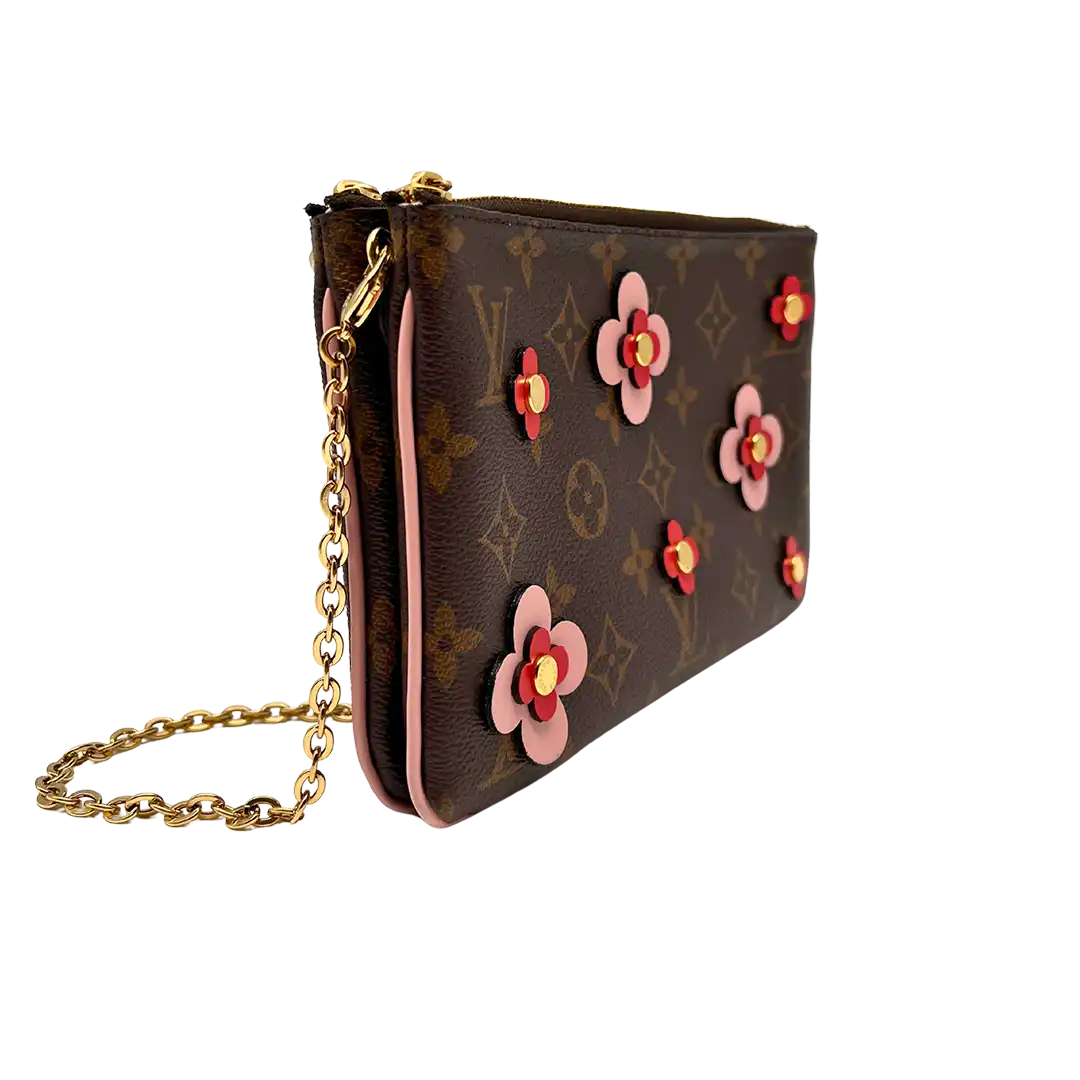 Louis Vuitton Double Zip Pochette Monogram Blooming Flowers Fullset / sehr gut - Echtheitscheck