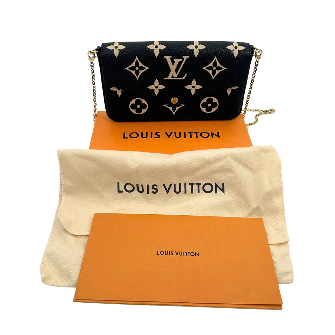 Louis Vuitton Félicie Pochette Monogram Empreinte Leder Bicolor M80482 Fullset / sehr gut Louis Vuitton