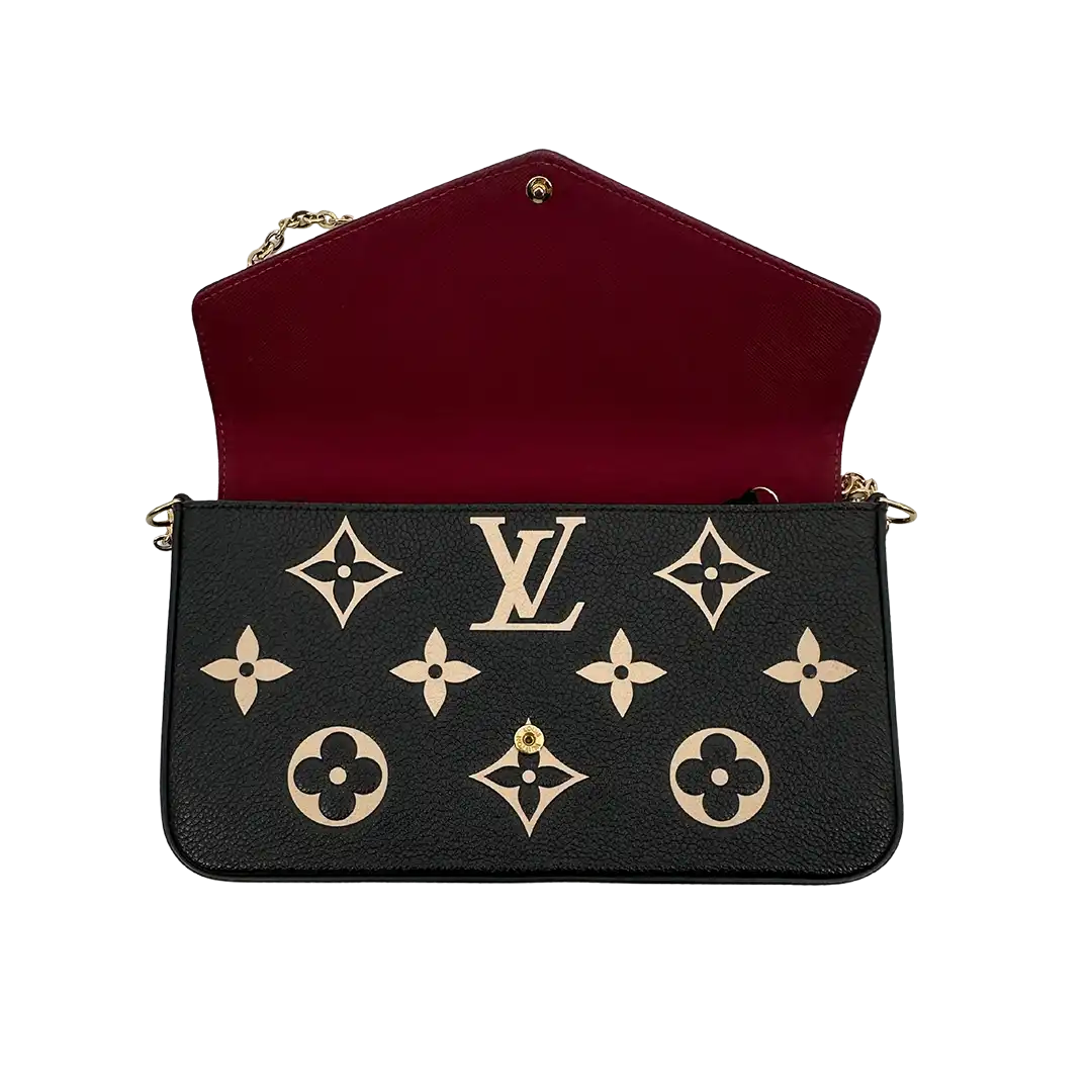 Louis Vuitton Félicie Pochette Monogram Empreinte Leder Bicolor M80482 Fullset / sehr gut Louis Vuitton
