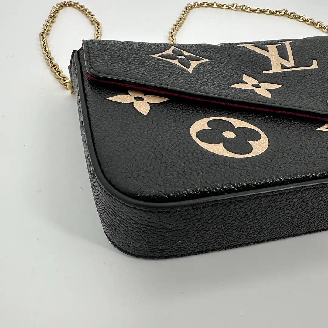 Louis Vuitton Félicie Pochette Monogram Empreinte Leder Bicolor M80482 Fullset / sehr gut Louis Vuitton