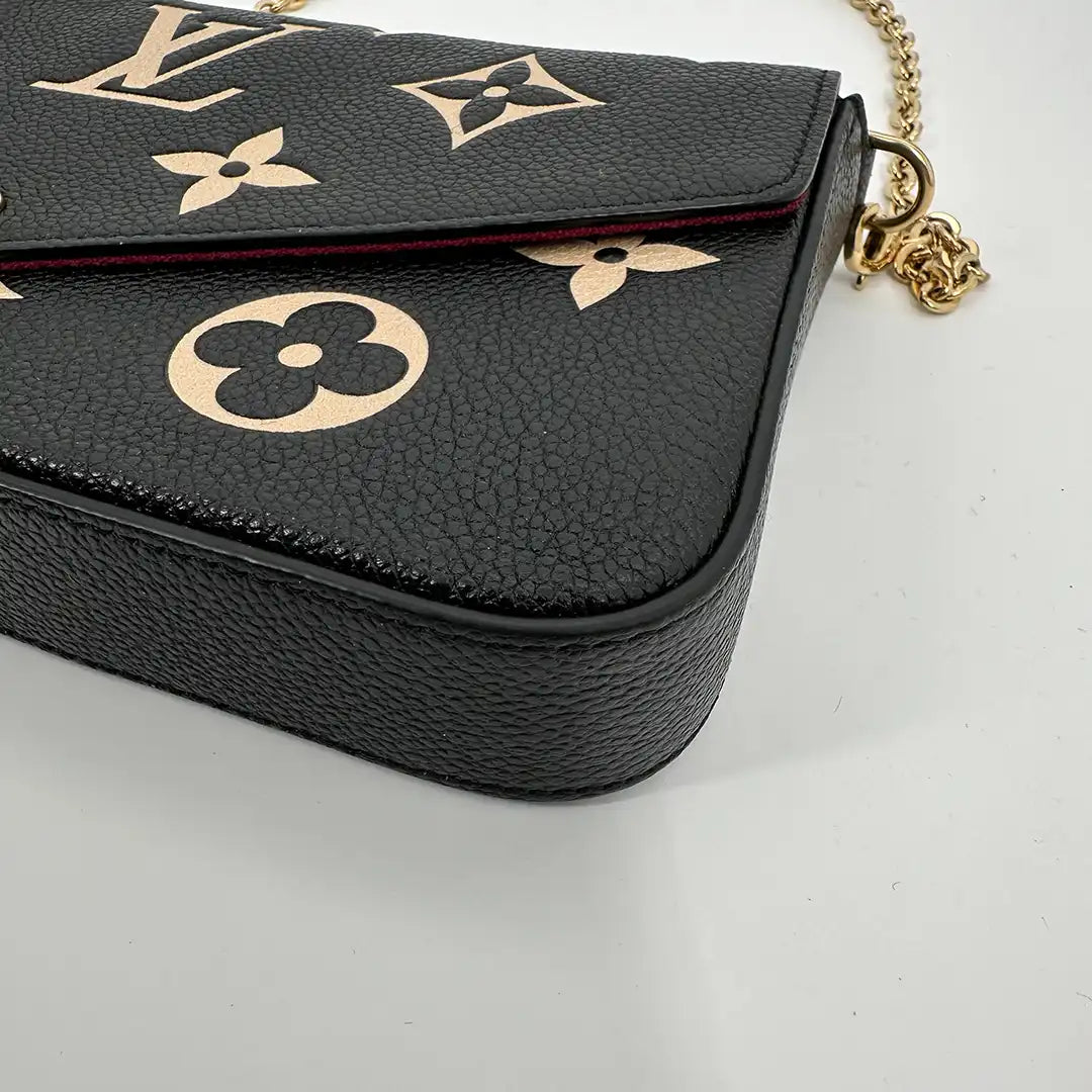 Louis Vuitton Félicie Pochette Monogram Empreinte Leder Bicolor M80482 Fullset / sehr gut Louis Vuitton