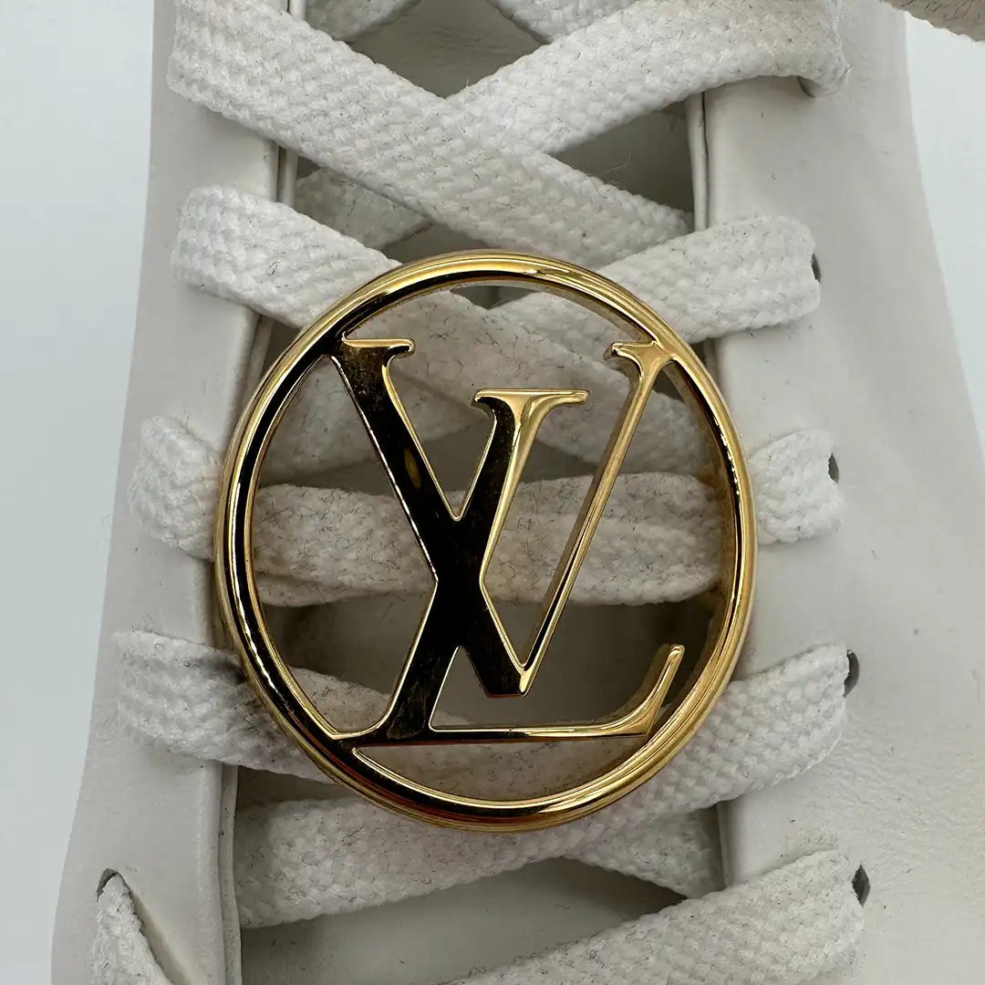 Louis Vuitton Frontrow Leder Sneaker weiß und gold Frauen Größe 37 / sehr gut Louis Vuitton