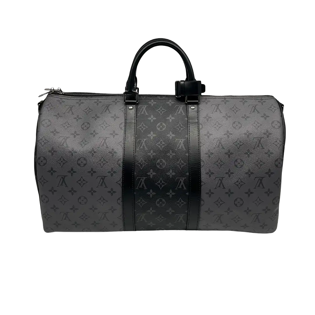 Louis Vuitton Keepall 50 Bandouliere Monogram Eclipse Reverse 50 grau Fullset / ungetragen Louis Vuitton