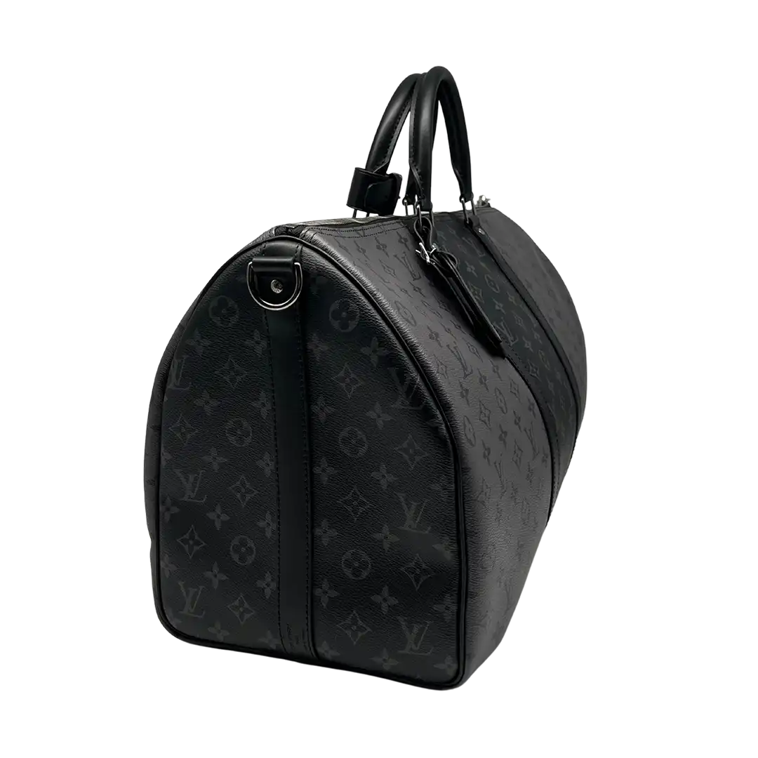 Louis Vuitton Keepall 50 Bandouliere Monogram Eclipse Reverse 50 grau Fullset / ungetragen Louis Vuitton