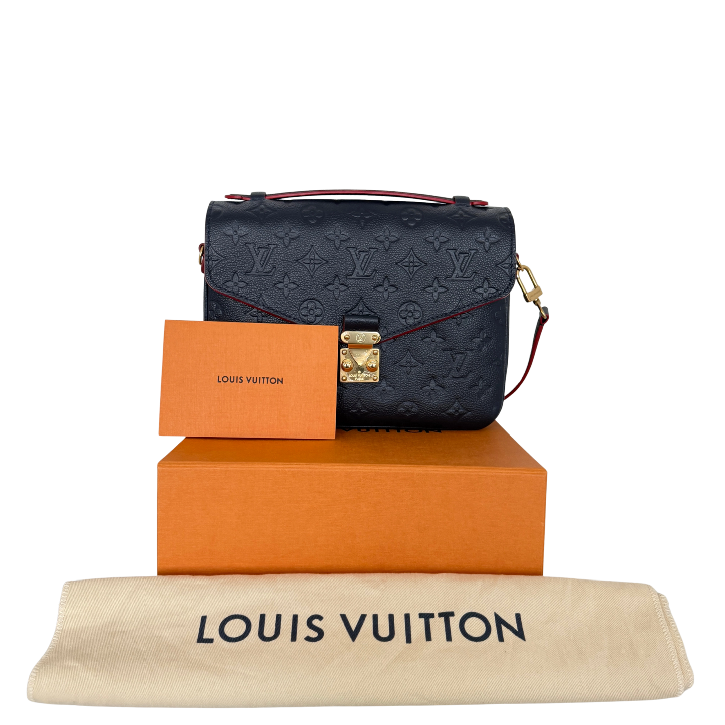 Louis Vuitton Pochette Métis Empreinte Leder M44071 Marineblau Fullset / neuwertig Louis Vuitton