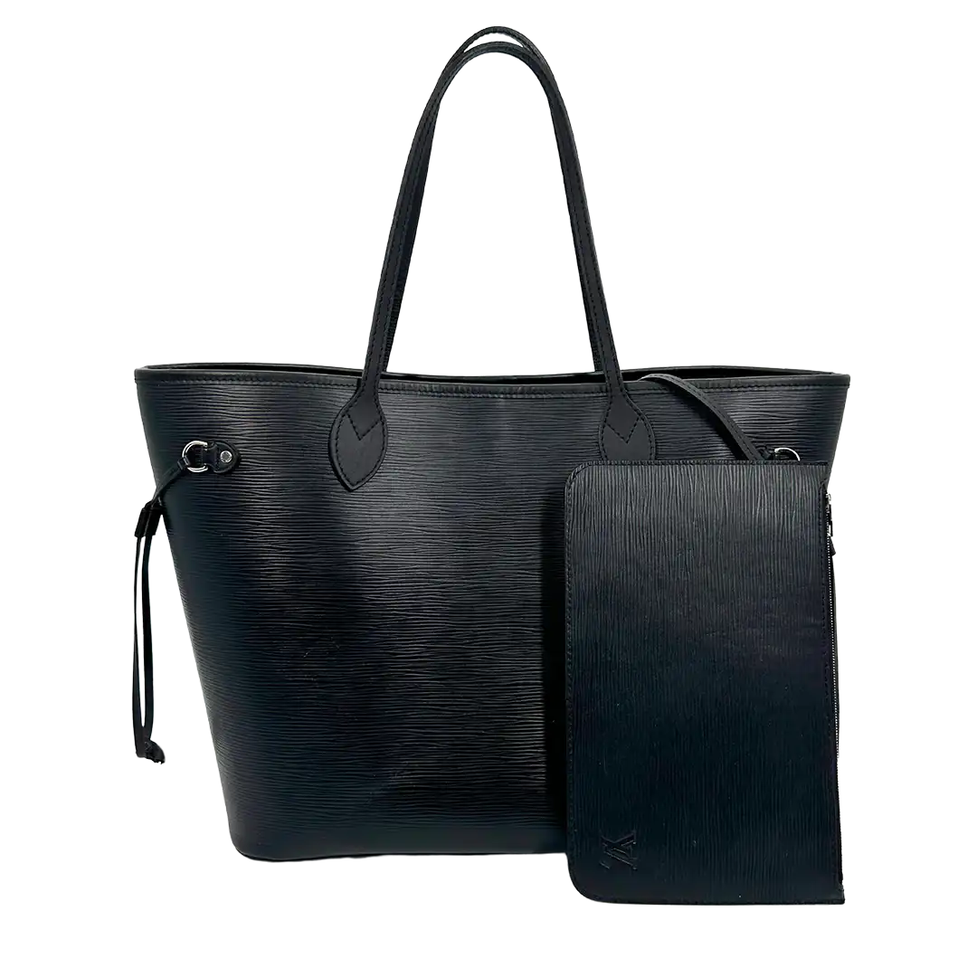 Louis Vuitton Neverfull MM Epi Leder schwarz mit Pochette / sehr gut Louis Vuitton
