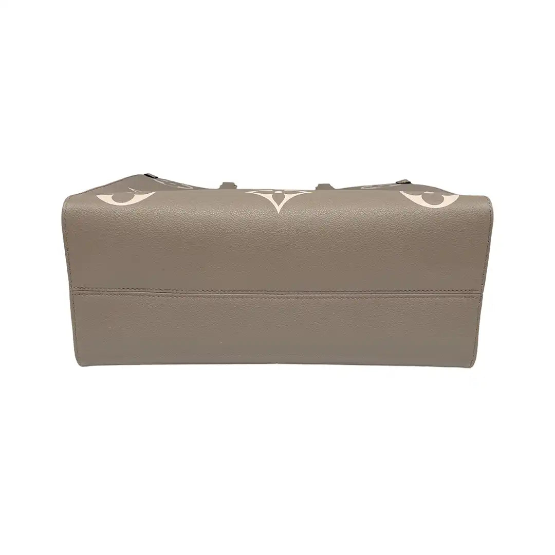 Louis Vuitton Onthego MM mittelgroß Tourterelle / Creme Empreinte Leder Fullset / wie neu - Echtheitscheck
