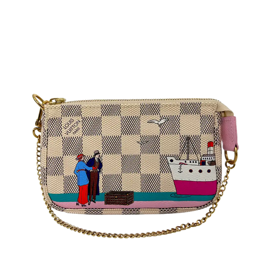 Louis Vuitton Pochette Accessories Damier Azur Illustre Transatlantic Fullset / neu Louis Vuitton