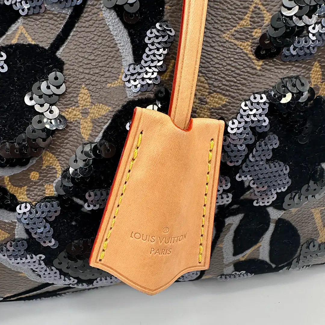 Louis Vuitton Fleur de Jais Speedy 30 Pailetten und Samt limited Edition / Sehr gut Louis Vuitton