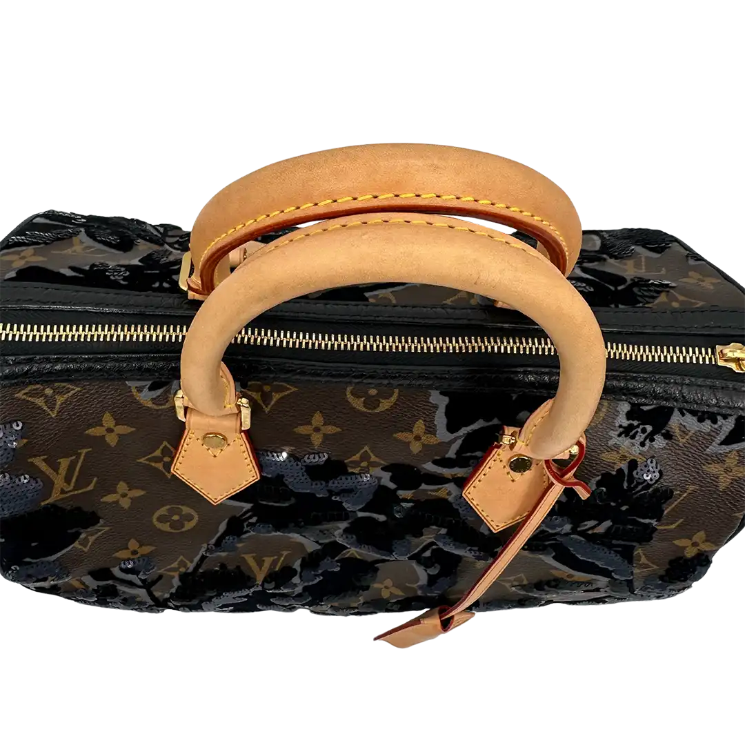 Louis Vuitton Fleur de Jais Speedy 30 Pailetten und Samt limited Edition / Sehr gut Louis Vuitton